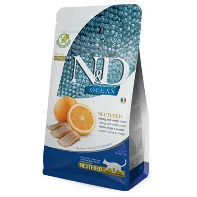 MANGIME SECCO PER GATTI ND CAT OCEAN NEUTERED ARINGA/ARANCIA KG 5