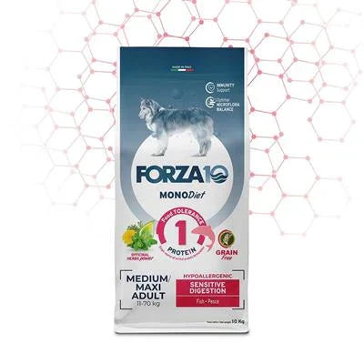 MANGIME SECCO  CANI FORZA 10 DOG MEDIUM MAXI SENSITIVE DIGESTION PESCE KG 10