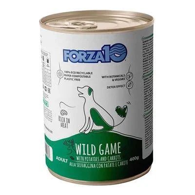 mangime umido per cani FORZA 10 DOG SELVAGGINA/PATATE/CAROTE GR 400
