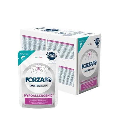 Cibo Umido Per Gatti FORZA 10 CAT BUSTE HYPOALLERGENIC 12 X GR 80 PESCE