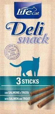snack Per Gatti  LIFECAT SNACK SALMONE/TROTA 3 STICK X GR 5