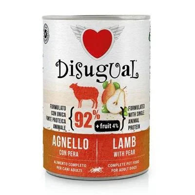 mangime umido per cani DISUGUAL FRUIT AGNELLO/PERA GR 400