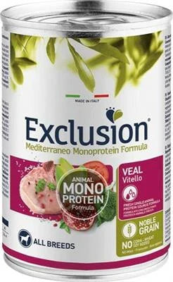 mangime umido per cani EXCLUSION MEDIT NOBLE UM VITELLO GR 400