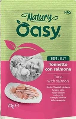 Cibo Umido Per Gatti OASY CAT NATURY BUSTE TONNETTO/SALMONE 24 X GR 70