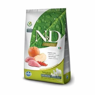 MANGIME SECCO PER CANI ND DOG PRIME MEDIUM/MAXI CINGHIALE/MELA KG 12