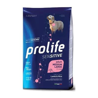 MANGIME SECCO PER CANI PROLIFE DOG SENSITIVE MEDIUM/LARGE AGNELLO/RISO KG 10